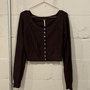 NWOT Free People Cropped Cardigan size L